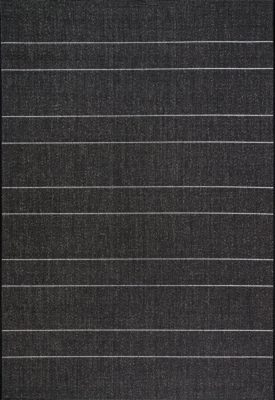Venetian Pinstripes Indoor/Outdoor Rug – Black