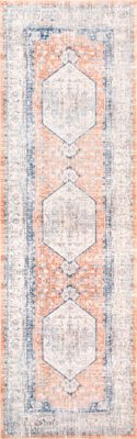 Vintage Medallion Washable Rug – Peach