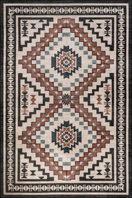 Violeta Timeless Medallion Spill Proof Washable Rug – Beige