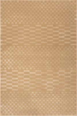 Vira Checkered Plush Textured Washable Rug – Sand
