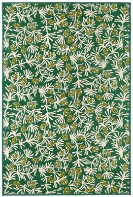 Winter Pinecones Machine Washable Rug – Green