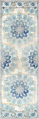 Withered Bloom In Bouquet Rug – Blue