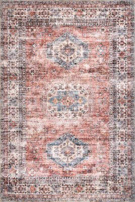 Zia Persian Washable Rug – Brick
