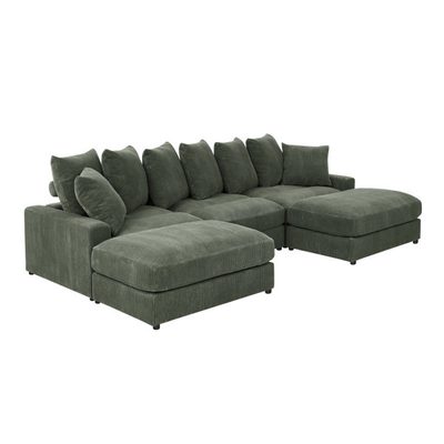Ashira Wide Reversible Modular Corner Sectional with Ottoman