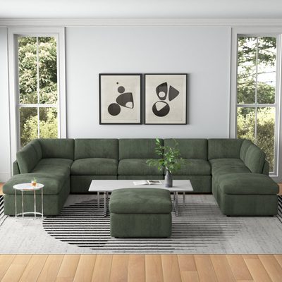 Arfsten Corduroy U-Shaped Sectional