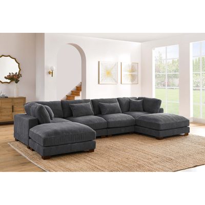 Andreco Corduroy Reversible U-Shaped Sectional