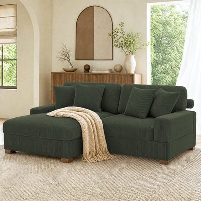 Milbrey 2-Piece Corduroy Modular Sectional with Pillow Back