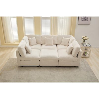 Nicholson 6-Piece Corduroy Modular Sleeper Sectional