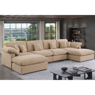 155.7" 6-Piece Modular Chenille Sectional