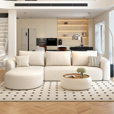 Boneless 138.6" Modular Curved Back Cloud Sectional