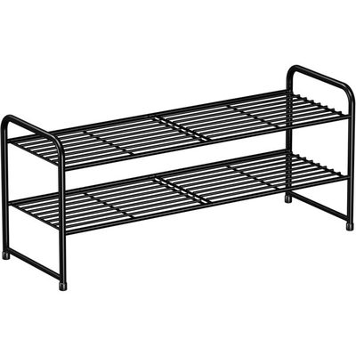 32 Inch 2-Tier Stackable Wire Grid Shoe Rack