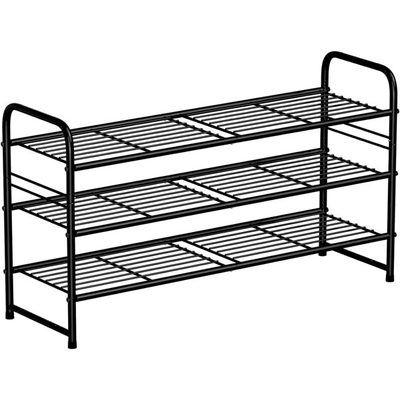 33 Inch 3-Tier Stackable Metal Shoe Rack