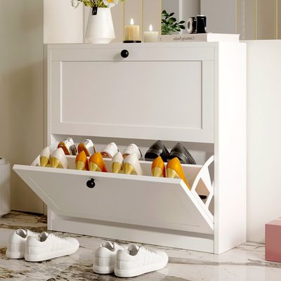 31.5 Inch Wood Shoe Storage Cabinet