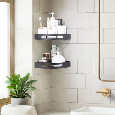 Wall-Mounted Stainless Steel Corner Shower Basket