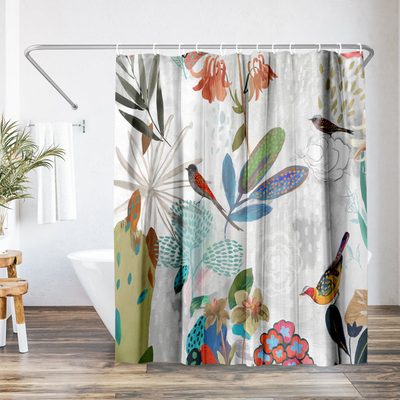 Strayer Polyester Floral Shower Curtain