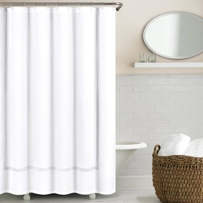 Brookhurst Cotton Blend Geometric Shower Curtain