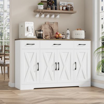 Adra 55.1" Sideboard with 3 Drawers and Adjustable Shelves