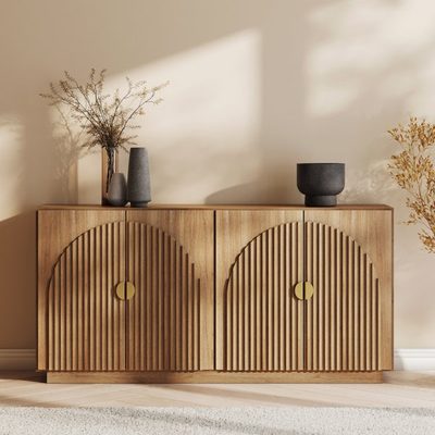 Corbey 64.8" Fluted Buffet Cabinet with Symmetrical Arc Doors
