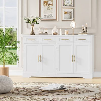 59.3" Wide Modern 4-Drawer Buffet Cabinet