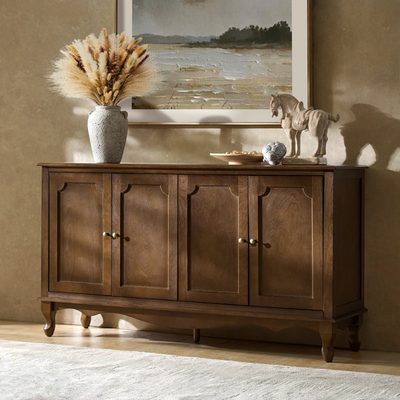 Agnes 58" Transitional 4-Door Sideboard with Cable Management