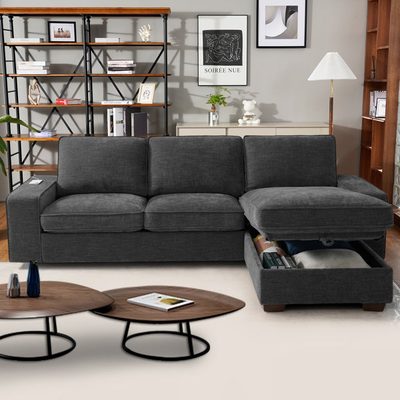 Jossilynn L-Shape Convertible Sectional Sofa with Storage Chaise