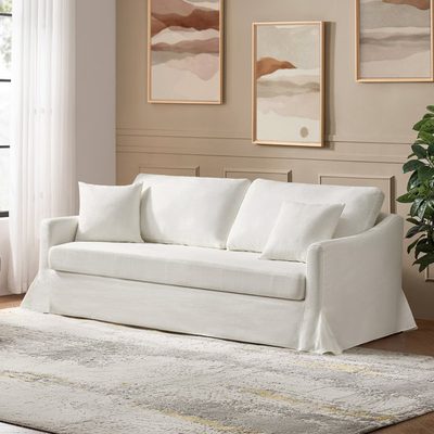 Wimberly 80.5" Farmhouse Upholstered Slipcovered Sofa