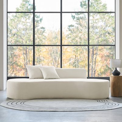 Nerio Boneless Modern 94" High-Density Foam Sofa with 2 Pillows