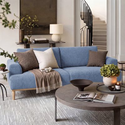 Upholstered Standard Sofa with Solid Wood Legs