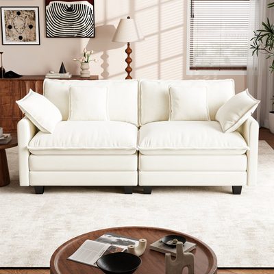 George 76.8" Chenille Modular Sectional Sofa