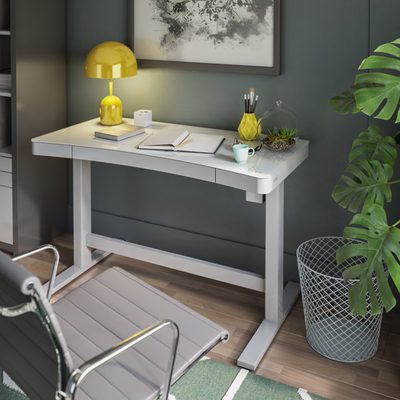 Babin Adjustable Glass Top Standing Desk