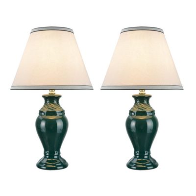 Tamworth Ceramic Table Lamp with Linen Empire Shade