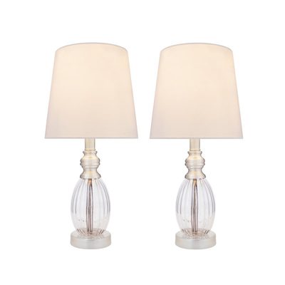 18.5" Clear Table Lamp Set