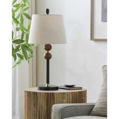 Ezella Solid Wood Table Lamp with Bell Shade