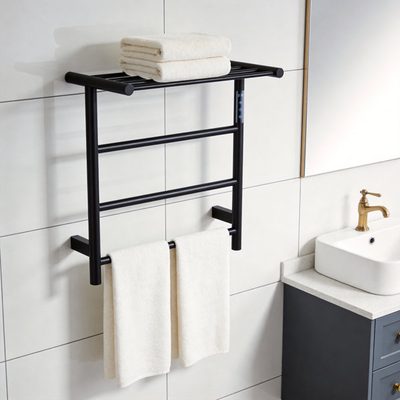 Wall Mounted Electric Towel Warmer with Top Shelf
