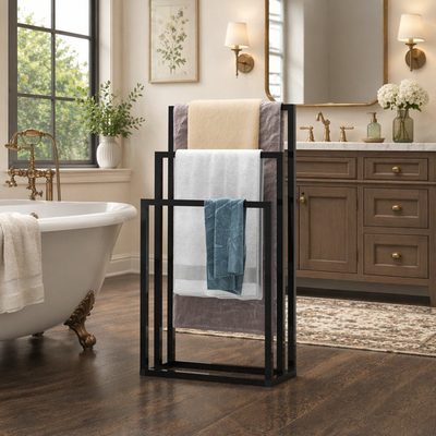 Freestanding Bathroom Towel Rack Stand