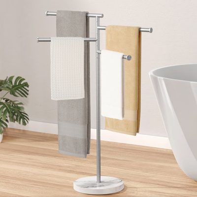 KES Freestanding Towel Stand with 4 Swivel Arms