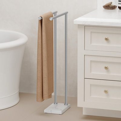 KES 2-Tier Free Standing Towel Rack with Weighted Base
