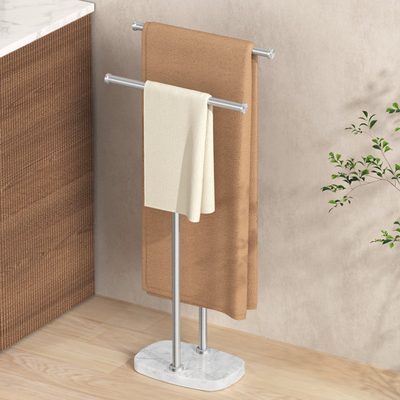 KES Free Standing Towel Rack with Weighted Marble Base