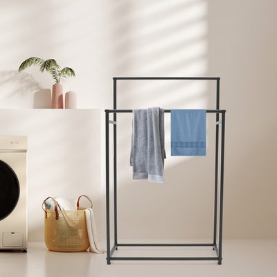 2-Tier Freestanding Metal Towel Rack