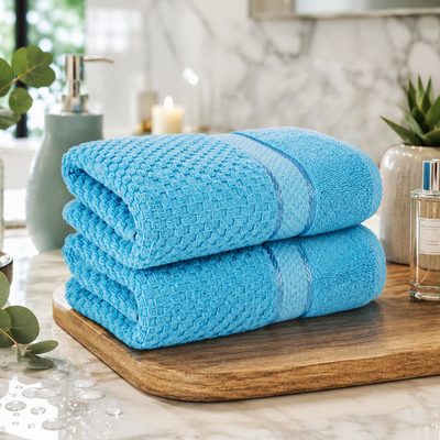 Mulaayam 100% Cotton Popcorn Textured Hand Towels