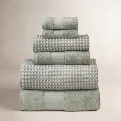 Modern Threads Drucilla 6-Piece Combed Cotton Cobblestone Towel Set
