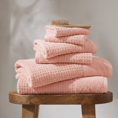 Spa Waffle 100% Cotton Jacquard 6-Piece Bath Towel Set
