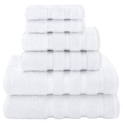 100% Cotton Premium Turkish Bath Towel Set, 6-Piece
