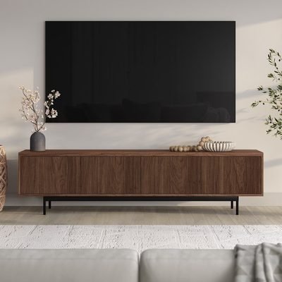 Whitman 75" Fluted TV Stand for TVs up to 85", Satin Walnut