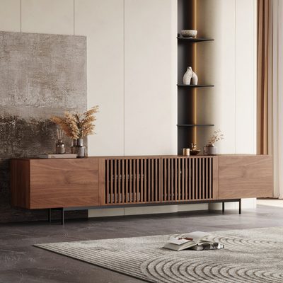 Roanoke 94.5" Extra Long Slatted Media Console with Storage