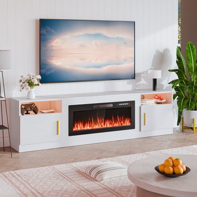 Alazik 80" TV Stand with Electric Fireplace