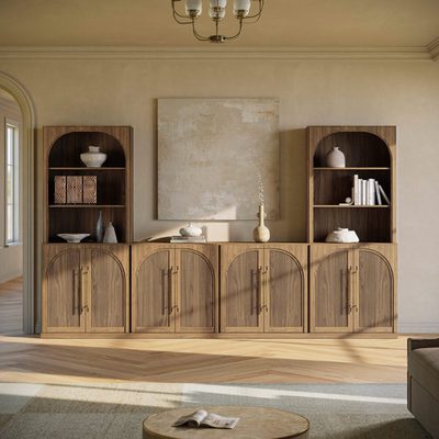 Jagger 6-Piece Modular TV Stand Set, Camel