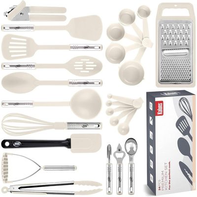Kaluns 24-Piece Silicone and Stainless Steel Cooking Utensil Set