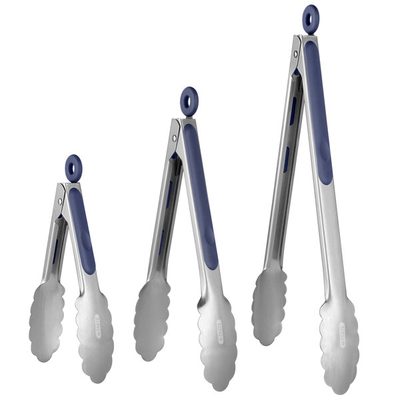 U-Taste Stainless Steel Kitchen Tongs, 7, 9 and 12 Inch Set