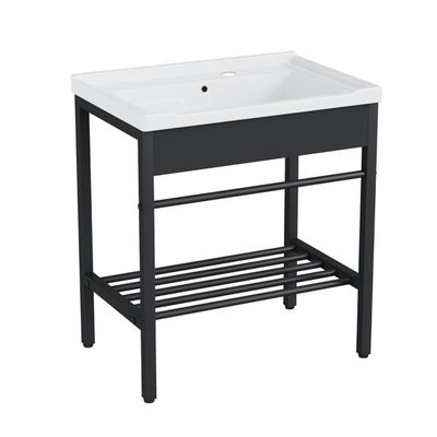 28 Inch Freestanding Laundry Sink with Integrated Washboard